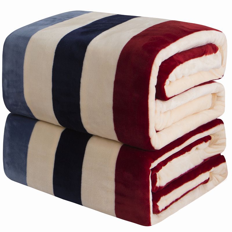 

Autumn Winter Warm Bed Blanket Soft Comfortable Coral Velvet Blankets Solid Air Conditioning Rug Plaid Stripe Print Blanket Shawl DBC VT1136