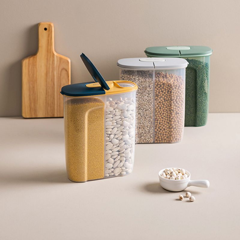 

2500ml Transparent Cereal Storage Container with Airtight Lid Dry Storage Snack Container Bean Rice Dispenser