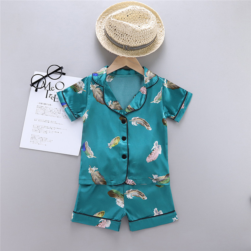 

Toddler Kid Baby Girls Boy Clothes Summer Clothes Short Sleeve Print T-Shirt Tops Short Pants Casual Outfits Baby Pajamas Set, Ye2