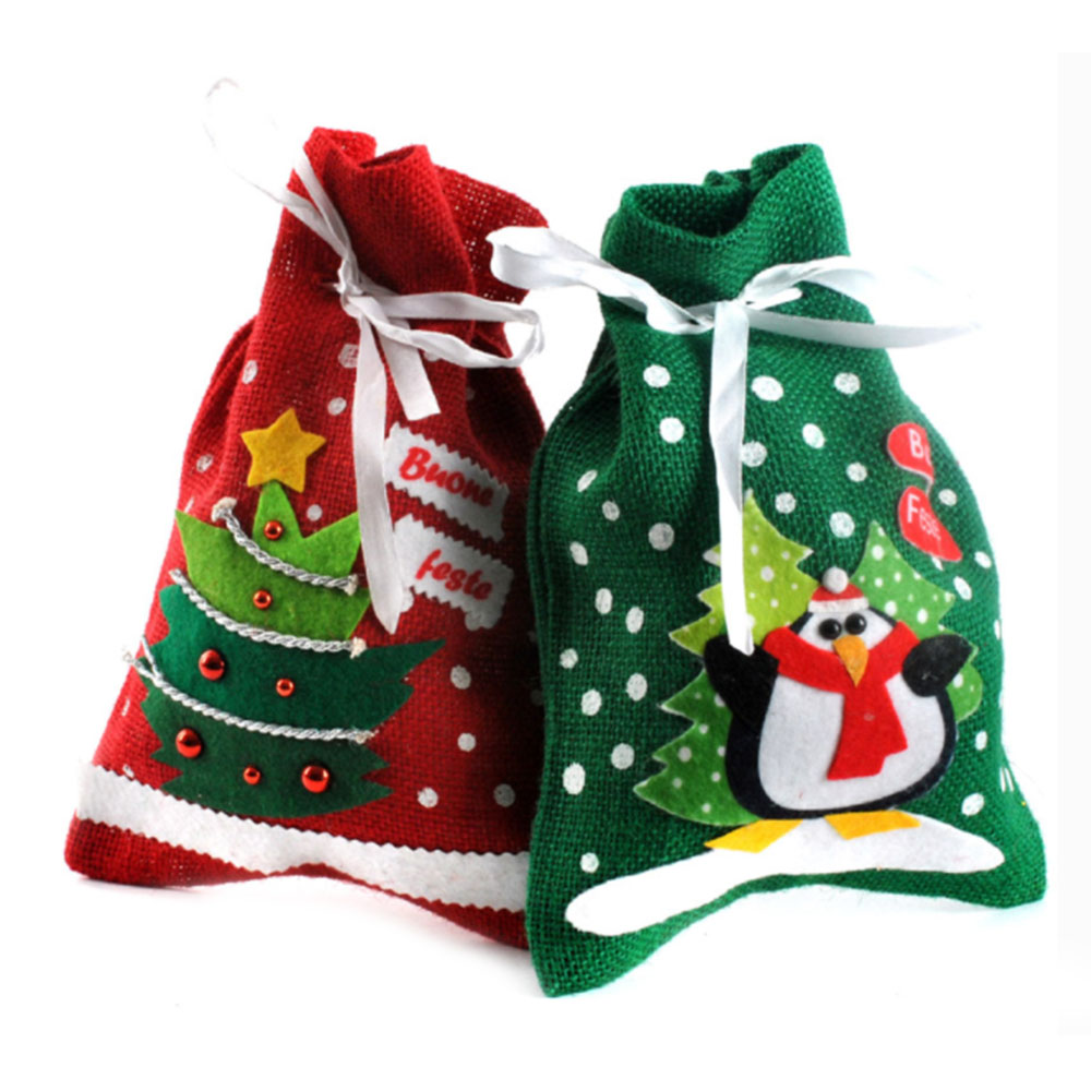 

Christmas Gift Bags Santa Claus Big Backpack Kids New Year Banquet Gifts Holders Bag Home Xmas Party Decal Christmas Decorations