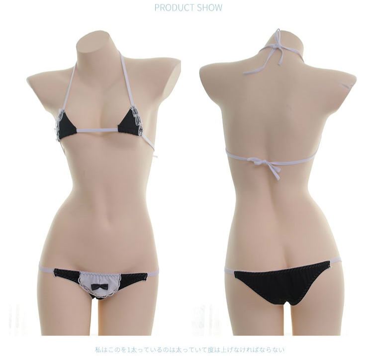 

Square Bondage Bra Panty Bikini Mini Cute Japanese Style Underwear Small Bikini Set Lace Maid Costumes Anime Kawaii Lingerie