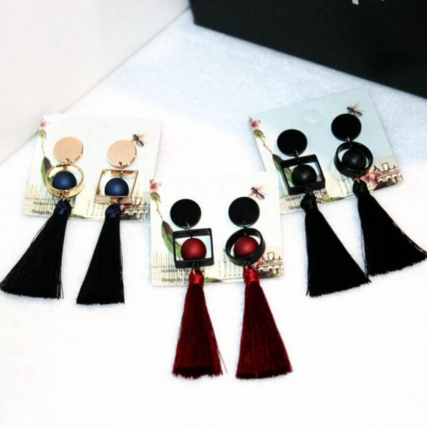 

jewelry long tassel earrings geometry shape tassle stud earrings for women hot fashion free of shipping