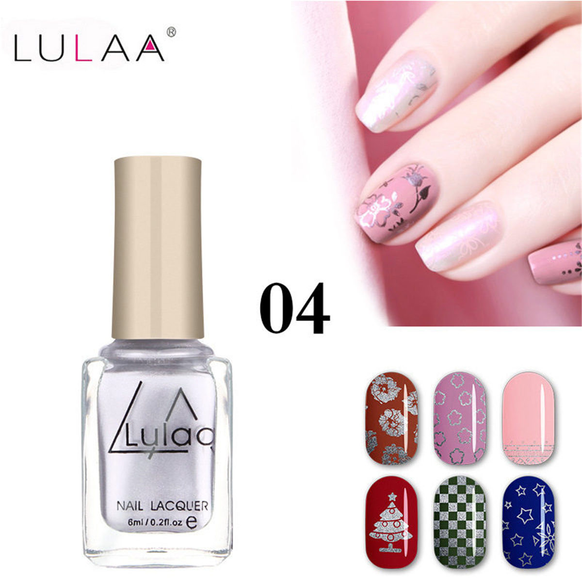 

in stock Lulaa New 6ML Stamp Polish Nail Polish & Stamp Polish Nail Art 12 Colors Optional Stamping Nail Lacquer Spray Vernis
