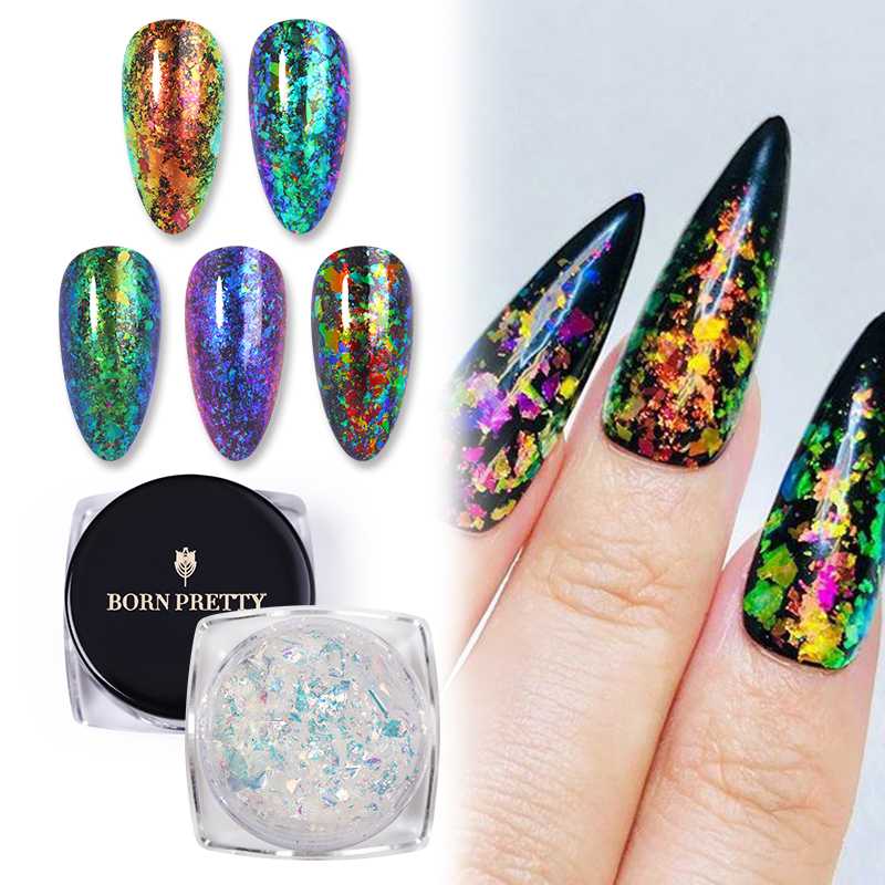 

BORN PRETTY 0.2g Nail Glitter Power Chameleon Cloud Power Transparent Natural Effect Nail Glitter For UV Gel Decoration