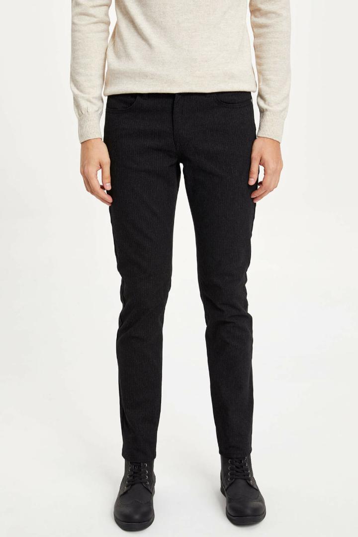 

DeFacto Men's Suit Trousers Leisure Classic Business Long Pants Male Solid Color Casual Simple Fashion Pant Mens - M2503AZ19WN, Black