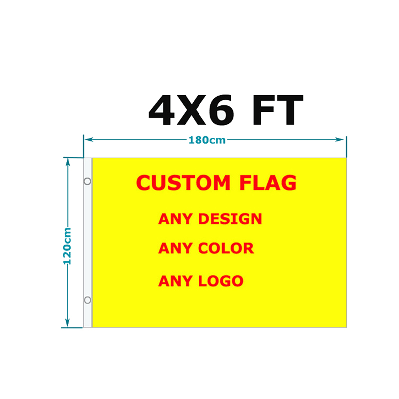 

Custom 4x6 FT Flag Digital Printing 100D Polyester Hot Selling Cheap Custom Design Outdoor Team Sports Advertising Parade Free Shipping