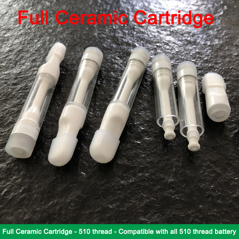 

Full Ceramic Atomizer No Leaking 0.5ml 1ml 510 Thread Vaporizer Thick Oil Empty vape pen cartridges