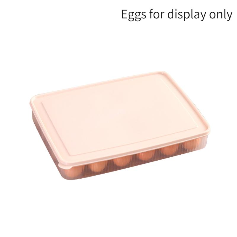 

24 Grids Preservation Organizer With Cover Egg Storage Box Container PP Refrigerator Rectangular Lightweight Countertop