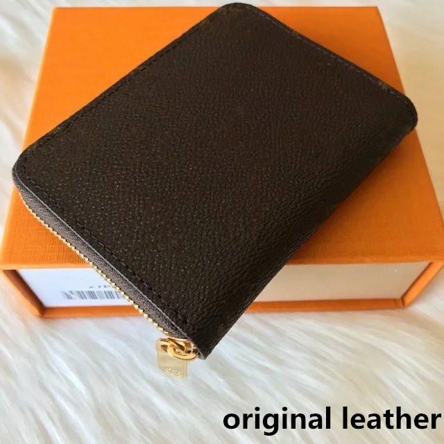 

M60067 Fashion Men Genuine Leather Mini zipper Coin Change Purse Wallet Small Credit Card Holder Pouch Zipper Bag 11x8x2cm