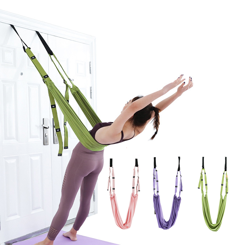 

Adjustable Aerial Yoga Strap Hammock Swing Stretching Anti-gravity Inversion Exercises Multilayer Belt Yoga Flexibility Trainer, Purple
