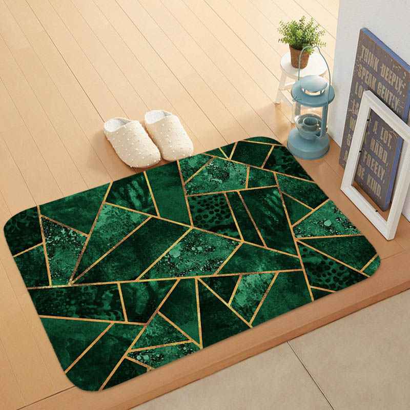 

Personality Geometric Marble Carpet Super Soft Coral Fleece Rectangular Green Black Yellow Beige Box Brown Anti-slip Carpets Mat