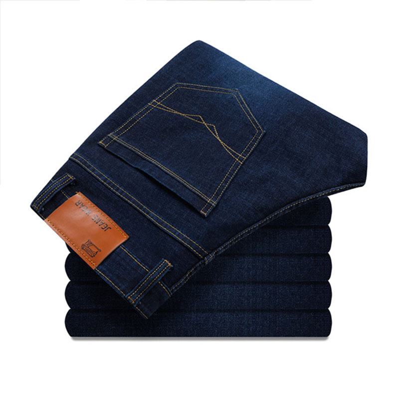 

2020 New Men's Slim Stretch Jeans Fashion Business Classic Style Straight Jeans Denim Pants Trousers -40, Black