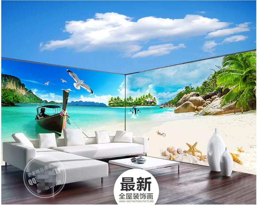 

3d room wallpaer custom photo Panoramic giant Maldives landscape theme space background home decor 3d wall murals wallpaper for walls 3 d, M2