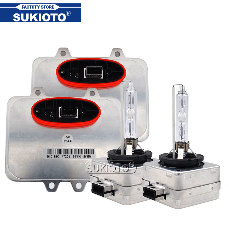 

SUKIOTO Car Headlight Kit Xenon D1S HID Bulb Lamp 4300K 6000K 8000K 35W D1R HID Ballast 5DV 009 610-00 5DV009610-00 5DV00961000