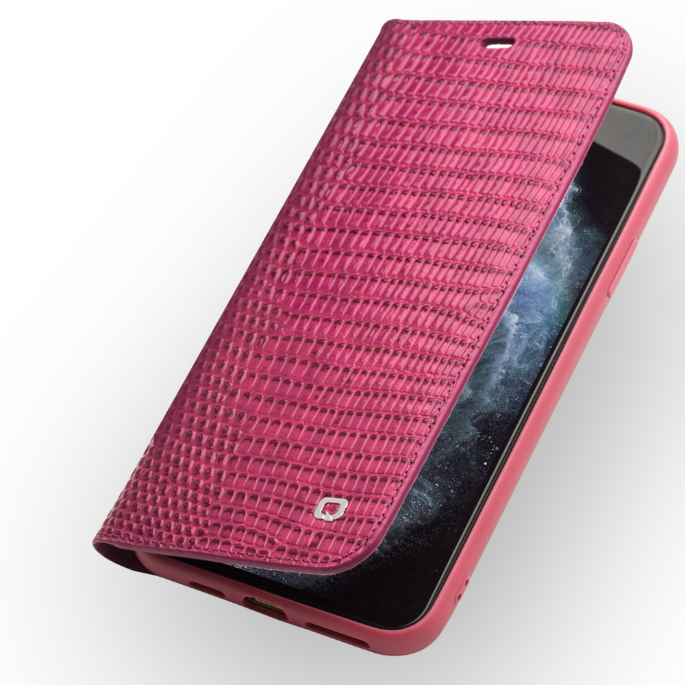 

Luxury Leather case for Apple iPhone 11 Pro Protective Case with Card Slot for lady, Rose