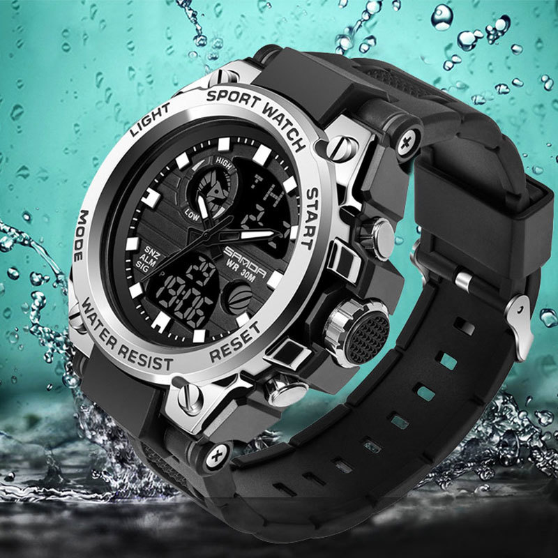 

SANDA Sport Wrist Watch Men Watches Military Army Famous Brand Wristwatch Dual Display Male Watch For Men Clock Waterproof Hours LY191213, Issee