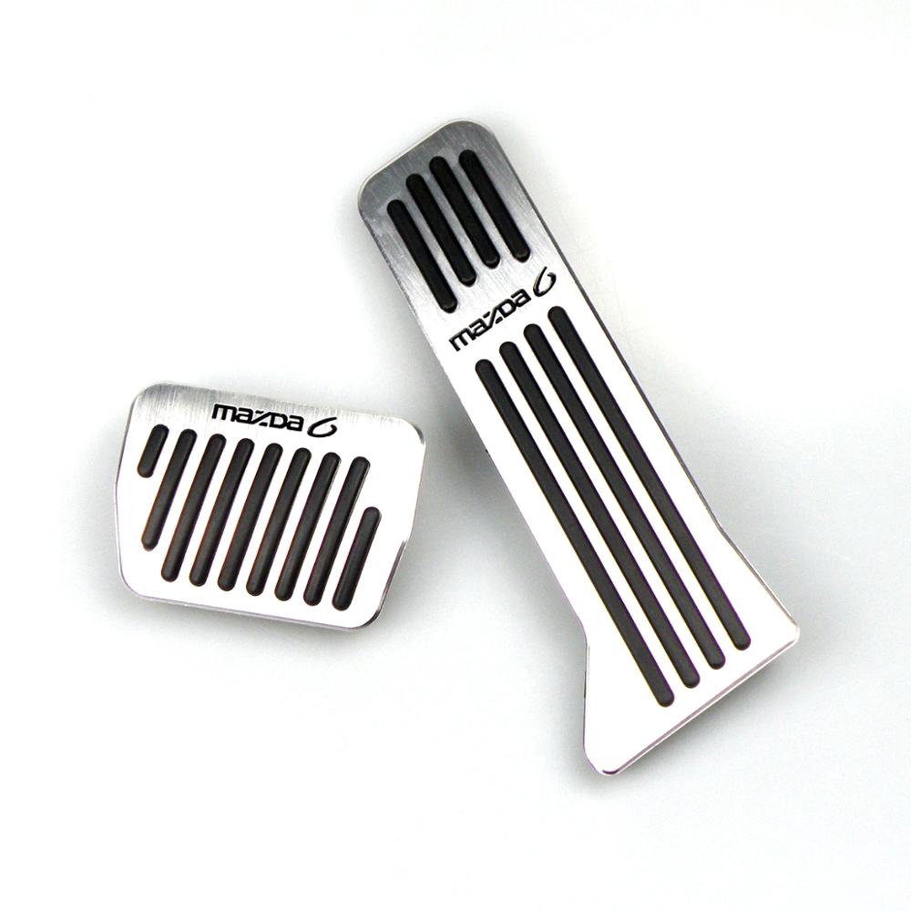 GTPARTS No Drill Aluminum Mazda 6 Accelerator Gas Pedal Brake Pedal Cover AT For Mazda 6 2014-2018-image-506147964