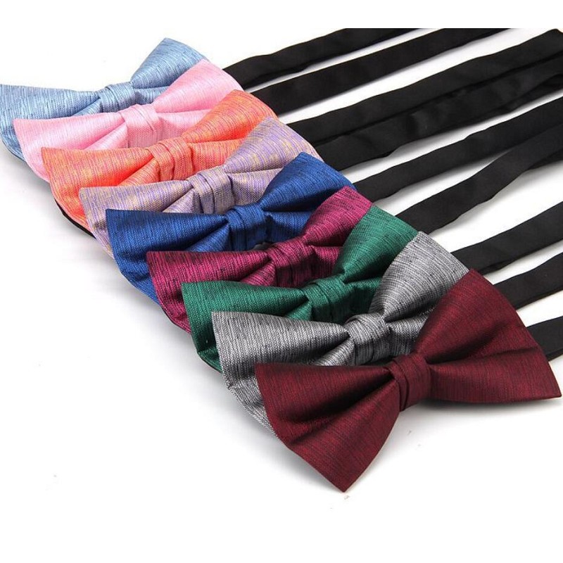 

solid bow tie for men adult butterfly male wedding evening party neckwear black red blue bowknot 2pcs/lot