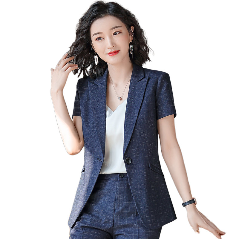 

Women' Suits & Blazers Summer Fashion Ladies Navy Blue Blazer Women Clothes Short Sleeve Jackets Female Elegant Formal Office Work Wear Plu, Only black blazer