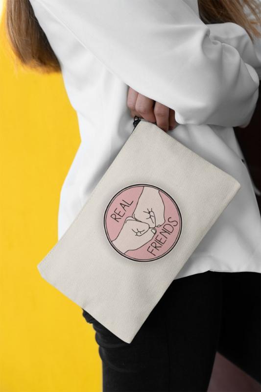 

Angemiel Clutch Real Friends Portfolio Hand Makeup Bag