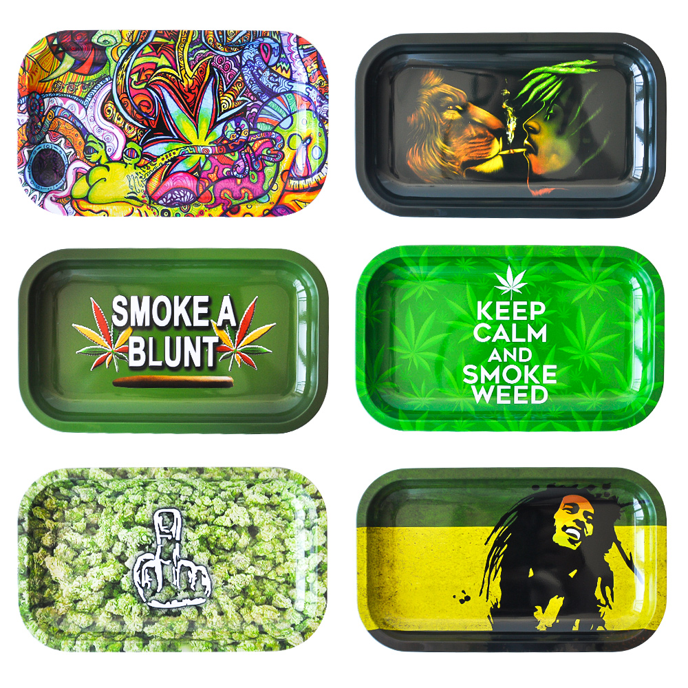 

Big Size Cartoon Rolling Tray 11.6"*6.3" Metal Tobacco Tray rolling paper Hand Roller Tobacco Grinder Smoking Accessories