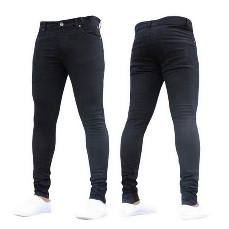 

mens brand Skinny jeans Pant Casual Trousers denim black jeans homme stretch pencil Pants Plus Size streetwear 3XL, Blue