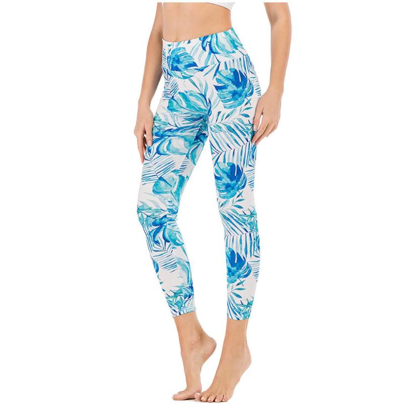 

Leggings Sport Women Fitness High Waist Yoga Pants Jogging Running Pants Gym Tights Stretch Print Sportswear Yoga Girl Leggins, Blue