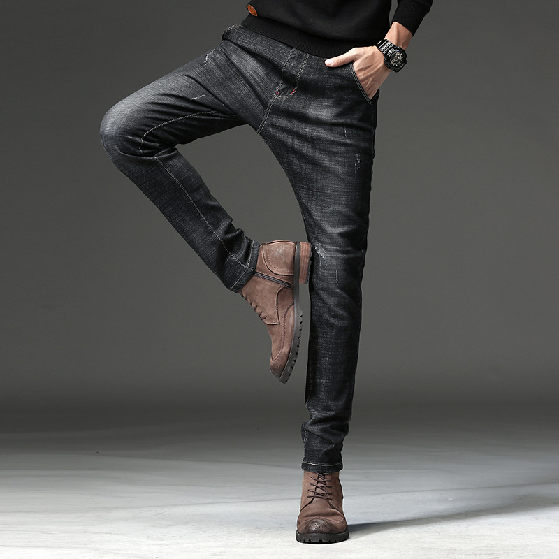 

New Fashion Four Season Jeans Men High Quality Brand Denim Trousers Slim Stretch Straight Men Pants Large Big Size Plus, Ft718