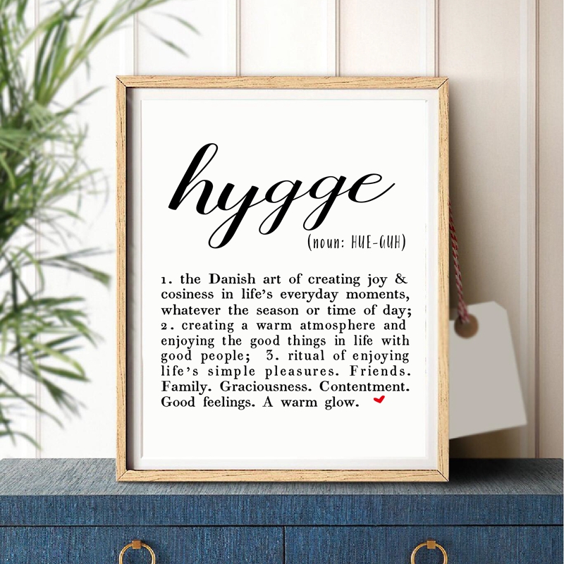 

Hygge Print Definition Scandinavian Poster Modern Minimalist Inspirational Quotes Canvas Painting Wall Art Picture Home Decor