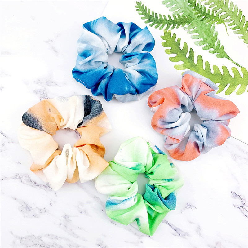 

Tie-dyed Women Girls Scrunchies Gradient Color Hairbands Circle Elestic Rubber Hair Rope Hair Holder Scrunchy Kids Hair Accessories D3603, Random mixed color