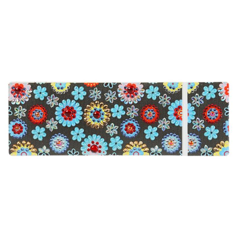 

ALLOYSEED DIY Mandala Special Shaped Diamond Painting Pencil Case 2 Grids School Office Stationery Jewelry Storage Box Kids Gift