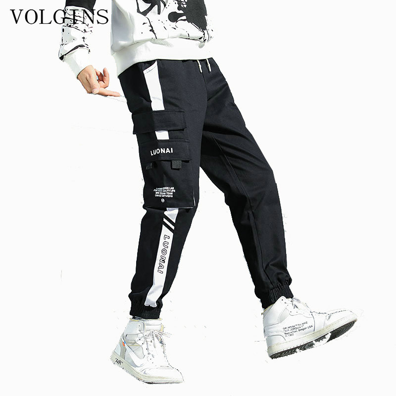 

Streetwear Hip Hop Cargo Pants Mens Spring Summer Style Joggers Pants Men Baggy Pocket Casual Trousers Harem, Red