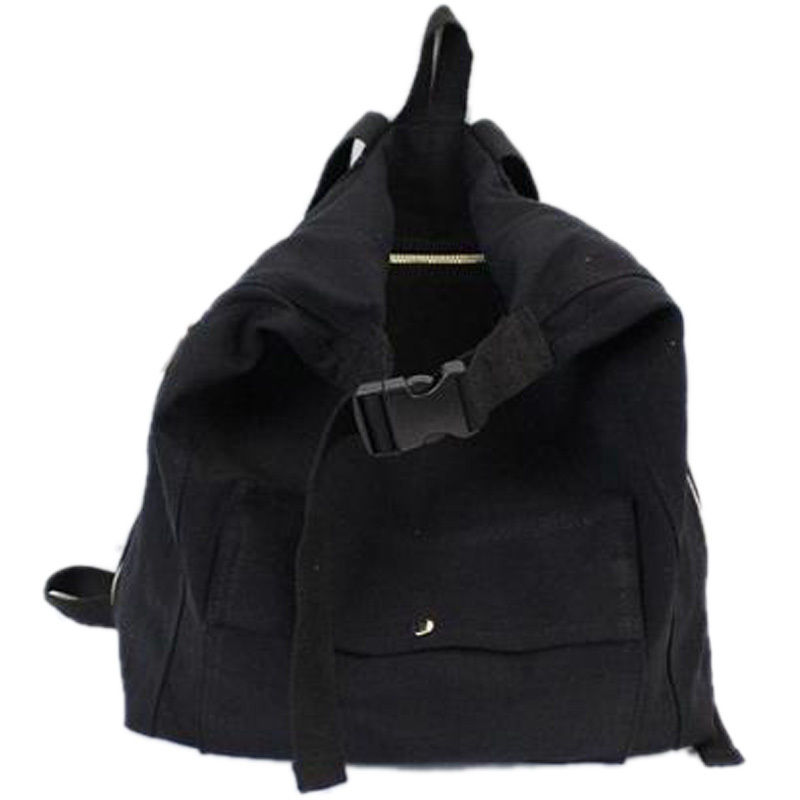 small black canvas backpack