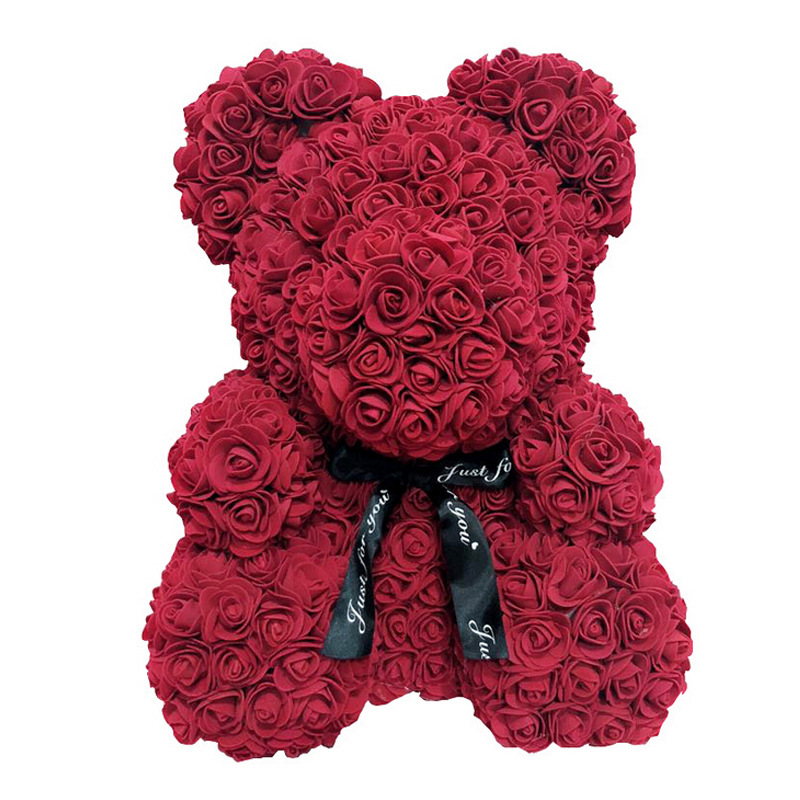 large rose bear with heart