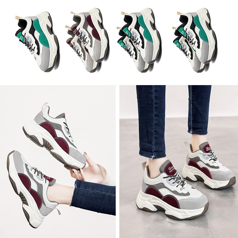 

wholesale platform women men old dad shoes white grey red green breathable net comfortable trainer designer sneakers 35-40, C2