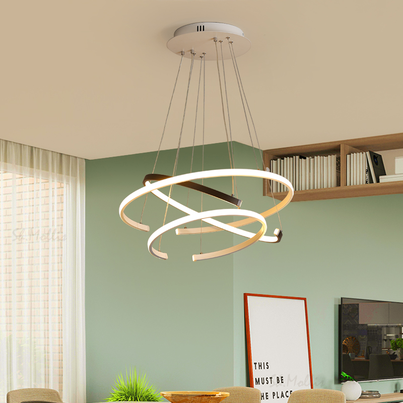 

Modern Aluminum Led Pendant Lights Circular Ceiling Chandeliers Light for Dining Living Room Bar suspension luminaire