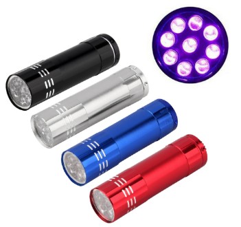 

Portable 9 LED UV Light Flashlight Hiking Camping Torchlight Outdoor Lamp No Battery 4 Colors Flashlights