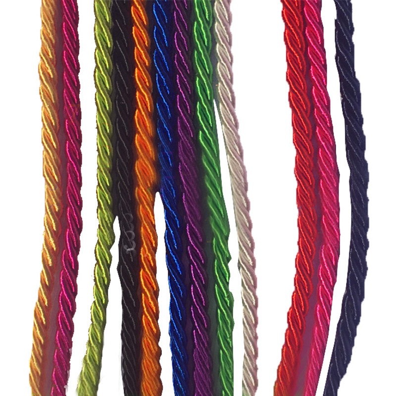 

Hot sale line with rope / nylon color 3 strand twisted rope / 3mm multicolor, Gold