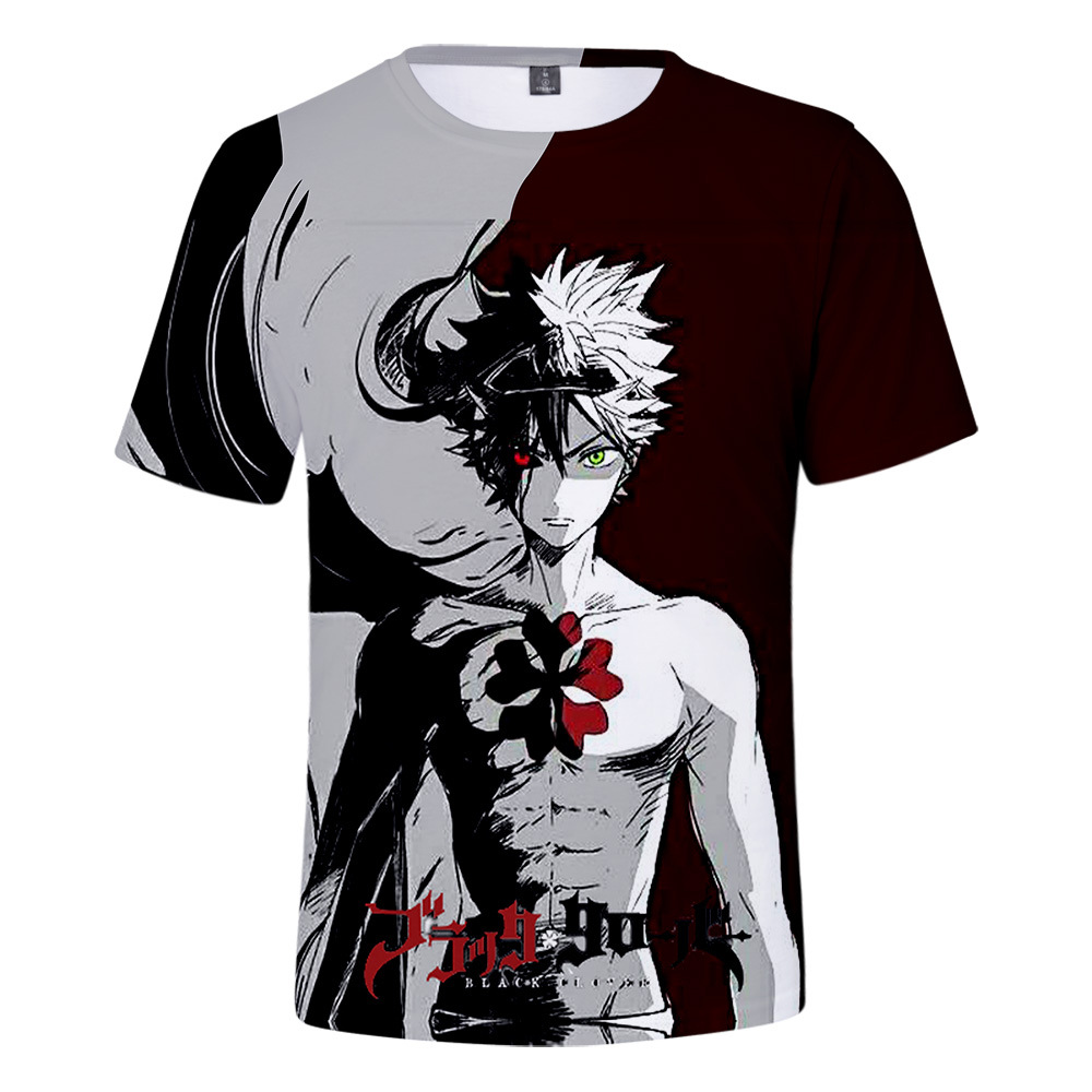 

Japan Anime Black Clover 3D T Shirt for Women Men Kids Adult Short Sleeve Funny Tee Shirt Asta Yuno Noell Silva Cosplay Costume, 002