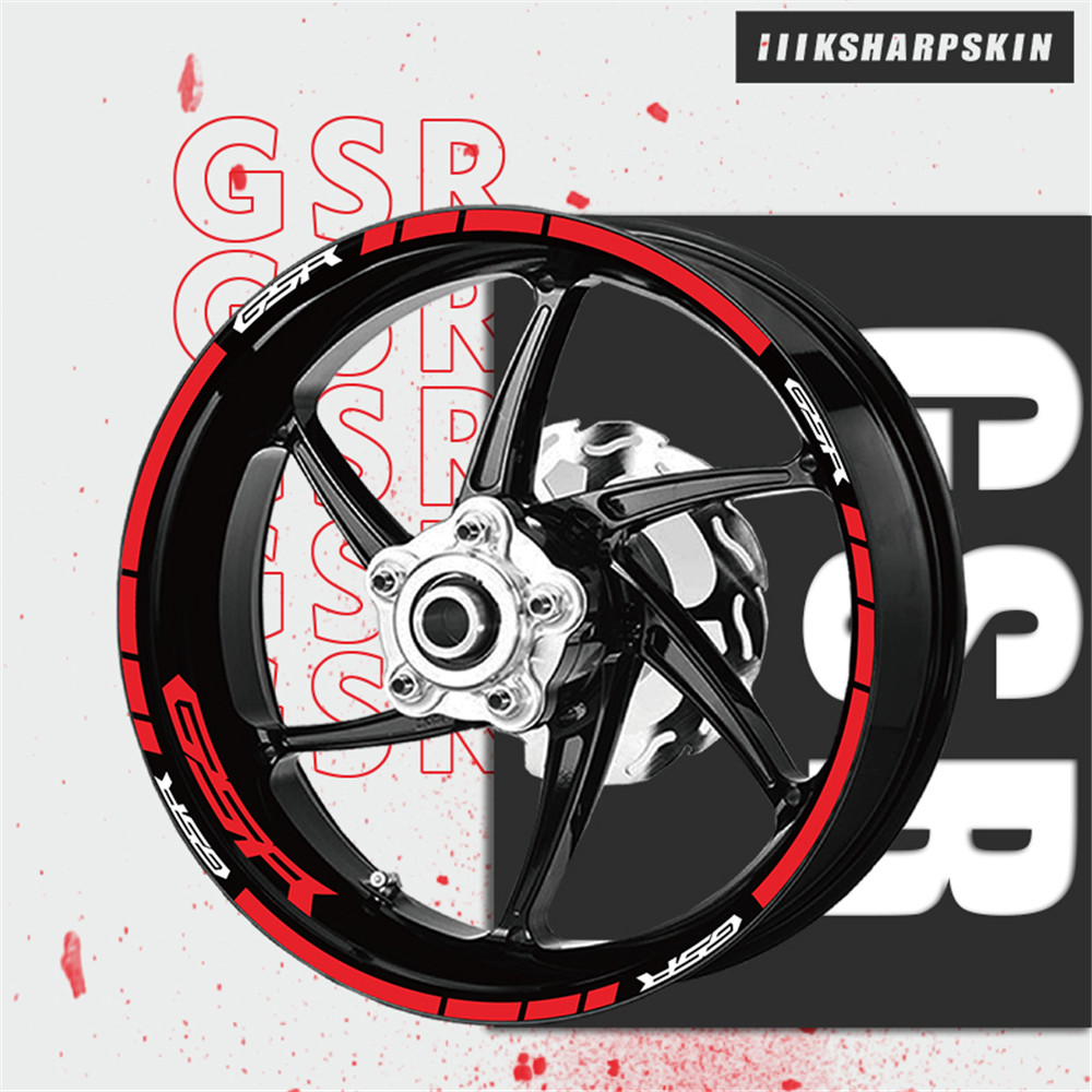 

Motorcycle wheel reflective stickers inner ring decorative logos and decals night warning film for SUZUKI GSR gsr, Xt-lq-gsr-ylw