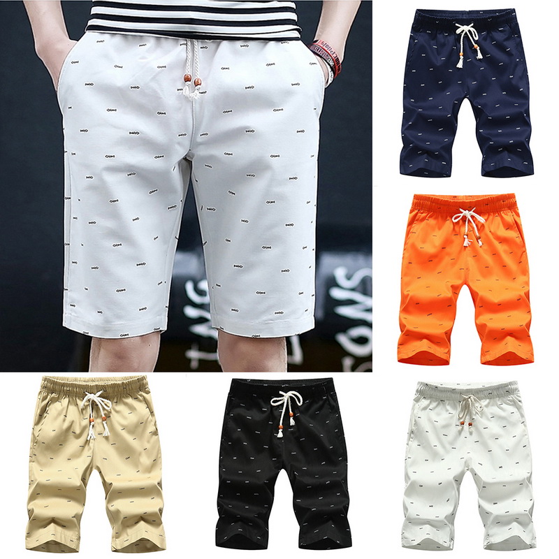 

Mens Prints shorts Summer Casual Drawstring Breathable Straight Cargo Shorts High Quality Male Elastic waist short Homme 2020, Deep blue 2