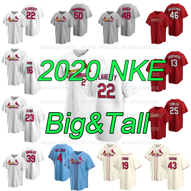

28 Nolan Arenado custom baseball Jerseys Jack Flaherty Big & Tall S to 6XL Paul Goldschmidt Marcell Ozuna Wong Yadier Molina Edman DeJong Hudson Carpenter Wainwright, Men/2020 felx base