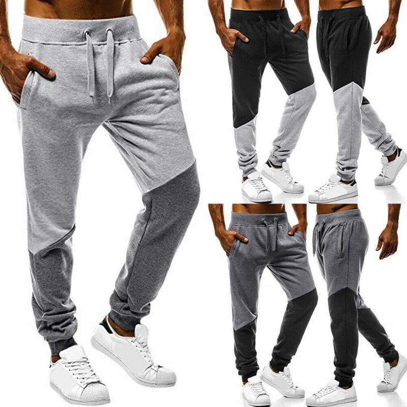 

Fashion Hot Men Pants Long Casual Patchwork Pants With Pocket Slim Fit Trousers Hiking Streetwear, Black