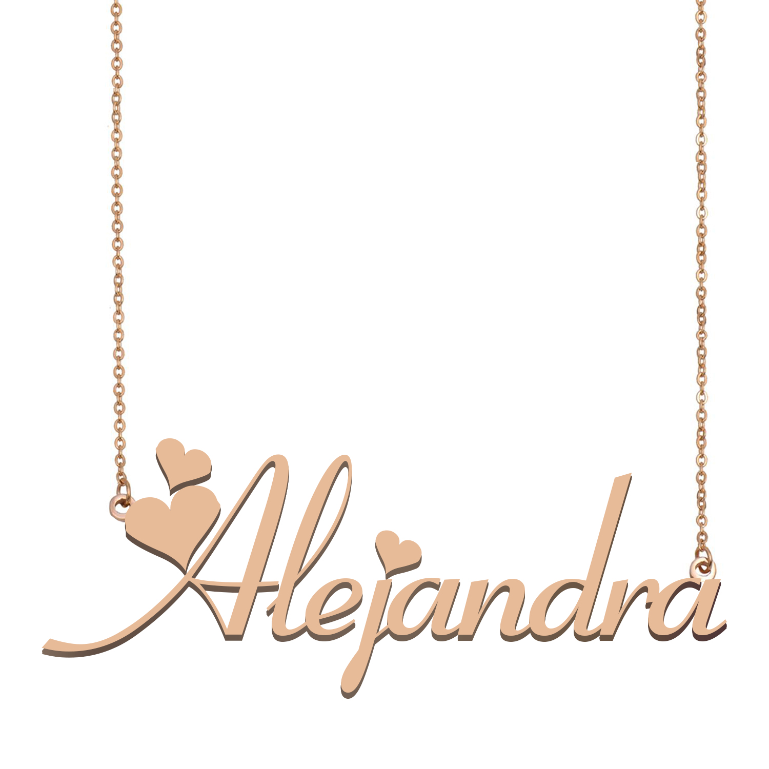

Alejandra Name Necklace Pendant for Women Girls Birthday Gift Custom Nameplate Children Best Friends Jewelry 18k Gold Plated Stainless Steel, Silver