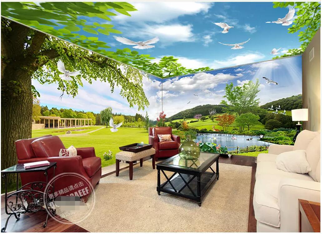 

3d wallpaer custom mural photo Green fresh forest park landscape full house background wall home decor living room wallpaper for walls 3 d, Customize