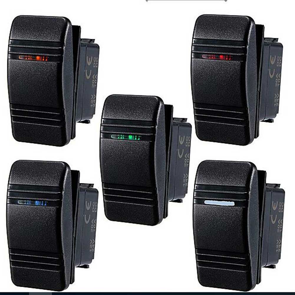 Guaranteed 100% IZTOSS Car Styling Boat Rocker Switch SPST ON-OFF Switcher Control PIN 3 Red LED LightWaterproofDC 12V 24V 10A 20A-image-444811689