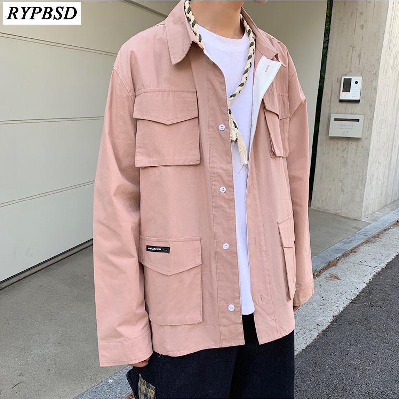 

Spring 2020 New Korean Jacket Mens Harajuku Long-sleeved Fashion Casual Loose Streetwear Hip Hop Patchwork Men Jacket -XXL, Black