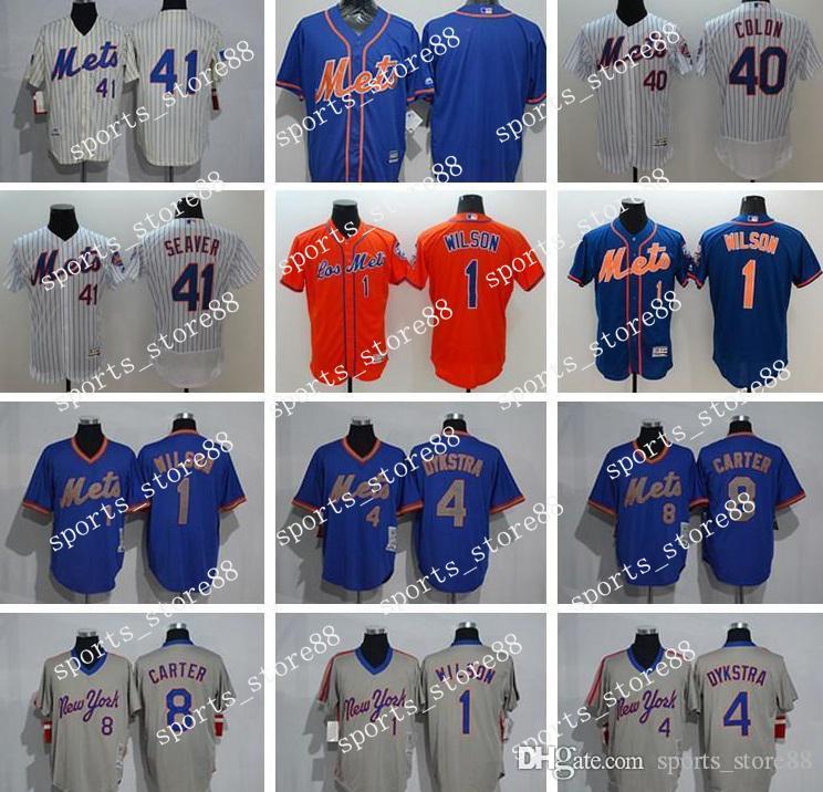 

Men Women Youth NY Mets Jersey #1 Mookie Wilson 4 Dykstra 8 Gary Carter 40 Bartolo Colon 41 Tom Seaver Baseball Jerseys, Colour 17