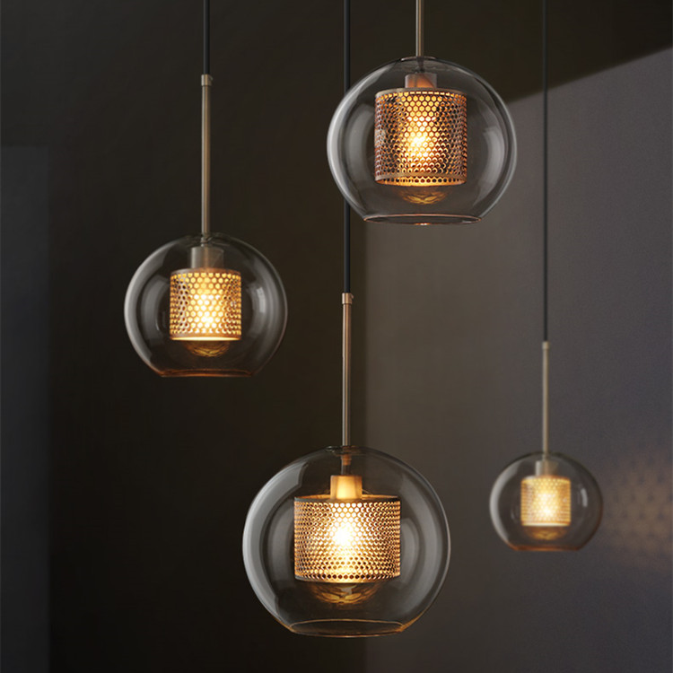 Nordic Loft Designer Industrial Pendant Light Retro Creative Concise Glass Kitchen Hanging Light Led Lights Free Shipping