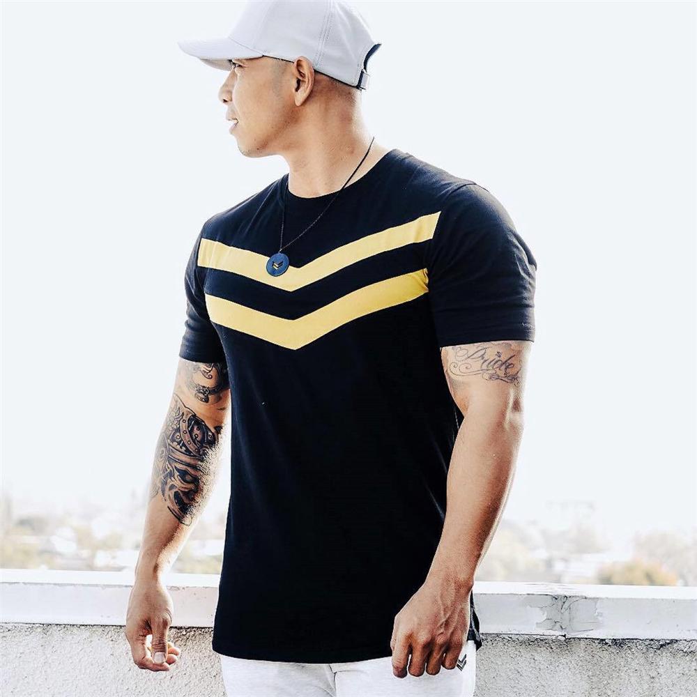 New Men T-shirt Cotton Short Sleeves black Undershirt Male Solid stripe Mens Tee Summer Brand Clothing Homme camiseta masculina clothes